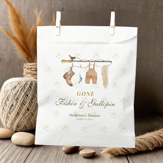 Gone Fishin & Gallopin Fisherman Derby Baby Shower Geschenktütchen