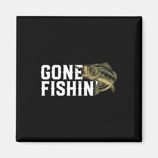 Gone Fishin Lustig Forellen B Anglergeschenk Für F Magnet (Vorne)