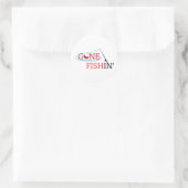 Gone Fishin Runder Aufkleber (Tasche)