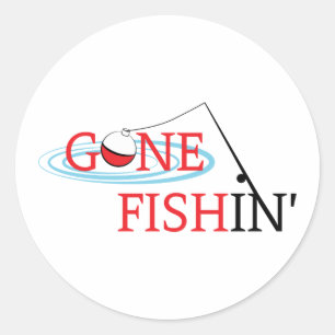 Gone Fishin Runder Aufkleber