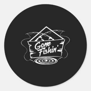 Gone Fishin' Shirt Fishing Lovers or Fisherman Gif Runder Aufkleber