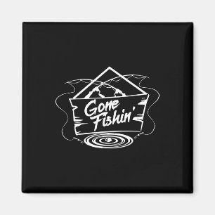 Gone Fishin' T-Shirt Für Angler oder Fischer Gesch Magnet