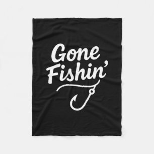 Gone fishin Taschen-Angler-Grafik für Angler Fleecedecke