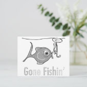 Gone Fishin'Funny Postcard Postkarte (Stehend Vorderseite)
