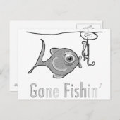 Gone Fishin'Funny Postcard Postkarte (Vorne/Hinten)
