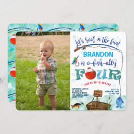 Gone Fishing 4. Geburtstag Little Fisherman Foto Einladung