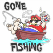 Gone Fishing Auto Decal Aufkleber (Vorderseite)