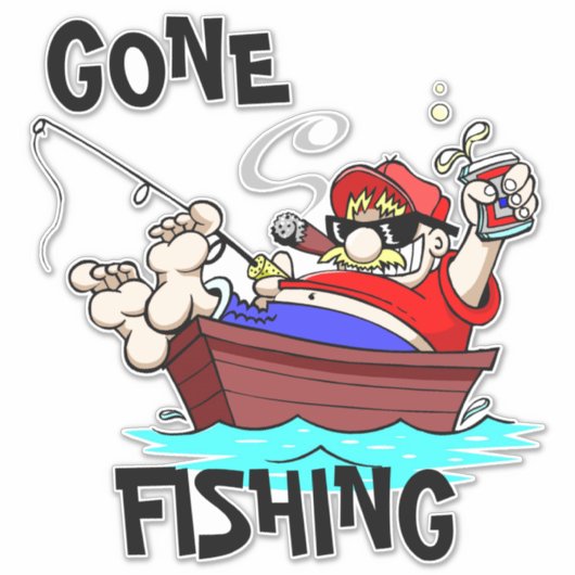 Gone Fishing Auto Decal Aufkleber (Vorderseite)