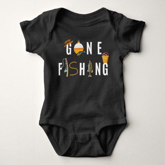 Gone Fishing Baby Bodysuit Baby Strampler (Vorderseite)