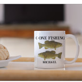 Gone Fishing Bass Angler Outdoor Individuelle Name Kaffeetasse
