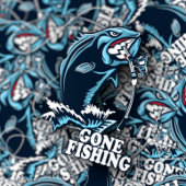 Gone Fishing Bass Blue Sticker | Die Aufkleber