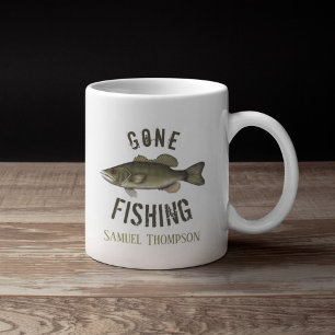 Gone Fishing Bass Fish Moderner Fischer Kaffee Kaffeetasse