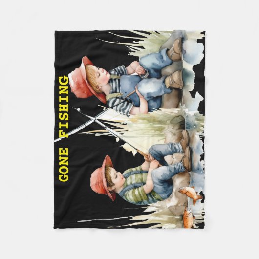"GONE FISHING" BLANKET FÜR KINDER FLEECEDECKE (Vorderseite)