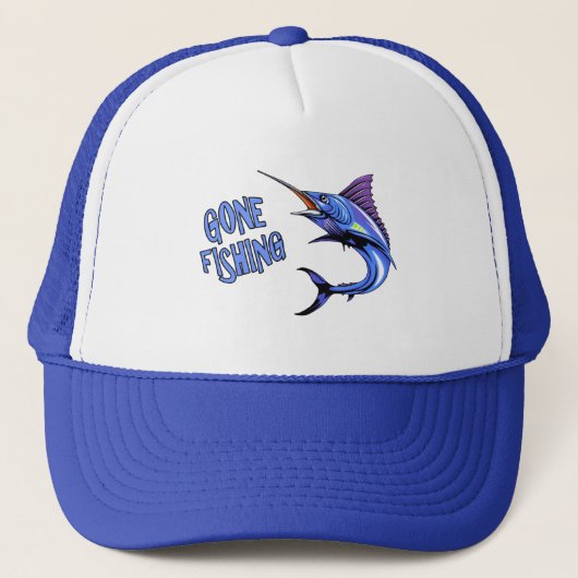 Gone Fishing Blue Marlin Cap Truckerkappe (Vorderseite)