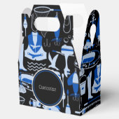 Gone Fishing Blue Muster Gable Geschenkschachtel (Geöffnet)