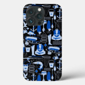 Gone Fishing Blue Pattern Case-Mate iPhone Hülle (Rückseite)