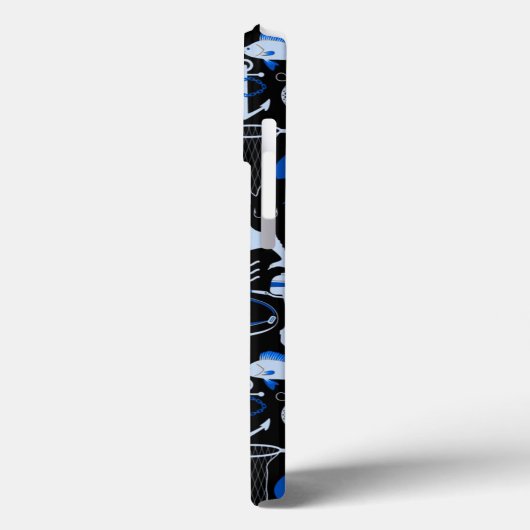 Gone Fishing Blue Pattern Case-Mate iPhone Hülle (Rückseite / Links)