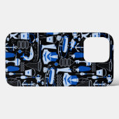 Gone Fishing Blue Pattern Case-Mate iPhone Hülle (Rückseite (Horizontal))