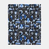 Gone Fishing Blue Pattern Fleecedecke (Vorderseite)