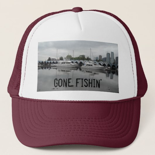 Gone Fishing Boote Truckerkappe (Vorderseite)