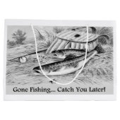 Gone Fishing Catch Sie Später populäres Design Große Geschenktüte (Rückseite)