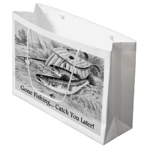 Gone Fishing Catch Sie Später populäres Design Große Geschenktüte