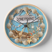 Gone Fishing Clock Uhr (Vorderseite)