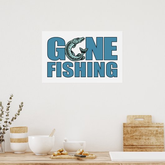 GONE FISHING Custom Poster (Küche)