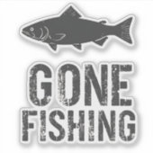 Gone Fishing Design Aufkleber (Vorderseite)