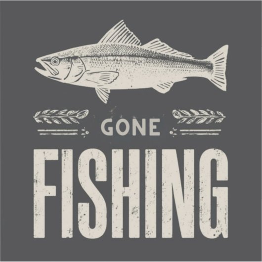 Gone Fishing Design Aufkleber (Vorderseite)