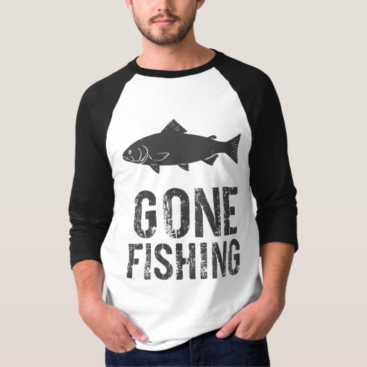 Gone Fishing Design T-Shirt (Vorderseite)