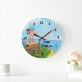 Gone Fishing Fischer Große Wanduhr (Zuhause)