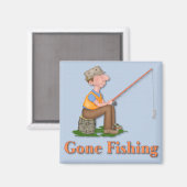 Gone Fishing Fischer Magnet (Vorderseite/Rückseite)