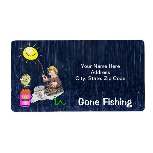 Gone Fishing Fish Fisherman Labels (Vorne)