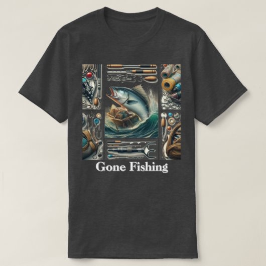 Gone Fishing Fisherman Mens T - Shirt (Design vorne)