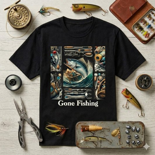 Gone Fishing Fisherman Mens T - Shirt
