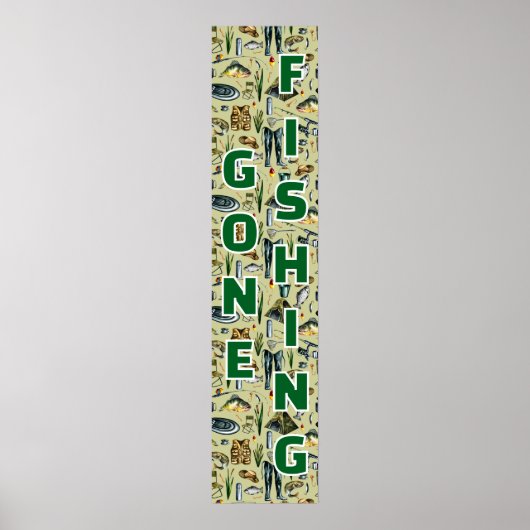 Gone Fishing Fishing Gear Home Business Poster (Vorne)