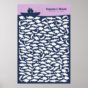 Gone Fishing Gast Book Poster - 150 Unterschriften