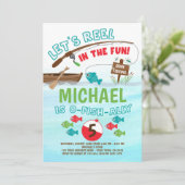 Gone Fishing Geburtstag Einladung (Stehend Vorderseite)