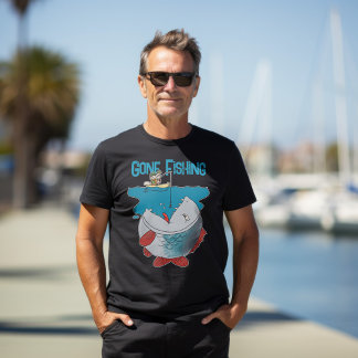 Gone Fishing Gewartet für den großen Cartoon der F T-Shirt