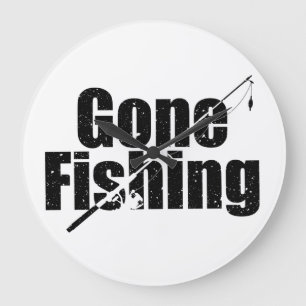 Gone Fishing Große Wanduhr