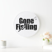 Gone Fishing Große Wanduhr (Zuhause)