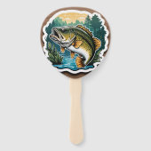 Gone Fishing Großmaul-Barsch auf Holz Fächer (Vorderseite)