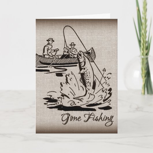 Gone Fishing Happy Birthday Card für Fischer Karte (Vorderseite)