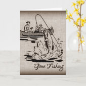 Gone Fishing Happy Birthday Card für Fischer Karte (Gelbe Blume)
