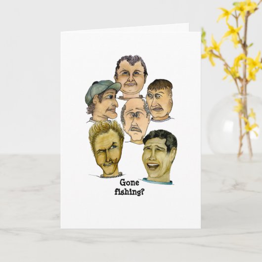 Gone Fishing Karte (Gelbe Blume)