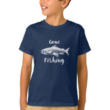 Gone Fishing Kids Cotton T - Shirt