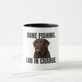 Gone Fishing Lab in Charge Mug Tasse