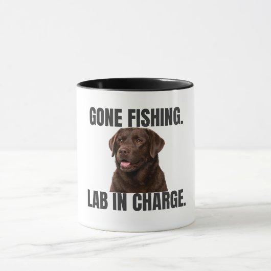 Gone Fishing Lab in Charge Mug Tasse (Zentrum)
