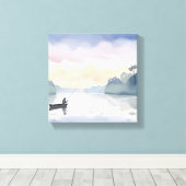 Gone Fishing | Lake Airline Wasserfarbe Friedlich Leinwanddruck (Insitu (Holzboden))